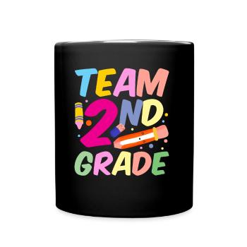 Team Zweite Klasse Lehrer Zweitklässler Schule - Tasse einfarbig - Schwarz - Vorne
