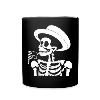 Sarcastic Funny Skeleton Drinking Espresso Coffee - Full Colour Mug - black - Front