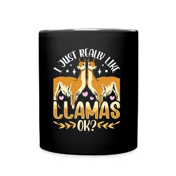 I just like llamas very much llama animal llama - Full Colour Mug - black - Front