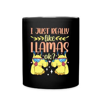 J’aime beaucoup les lamas animaux lama lama - Mug uni - noir - Devant