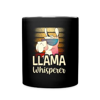 Lama Whisperer Sayings Llamas Llama Animal - Full Colour Mug - black - Front