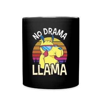 Pas de drame Lama Dictons Lamas animaux Lamas - Mug uni - noir - Devant