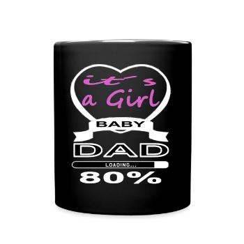 Baby on board Mädchen zukünftiger Vater Geschenk - Tasse einfarbig - Schwarz - Vorne