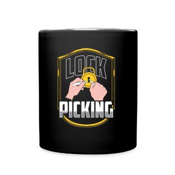 Lock Picking Knacken Schloss Knacker Lockpicking - Tasse einfarbig - Schwarz - Vorne
