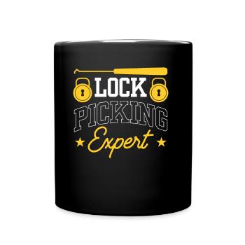 Lockpicking Experte Lock Picking Knacken Schloss - Tasse einfarbig - Schwarz - Vorne
