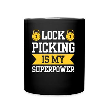 Lock picking is my superpower lock picking - Full Colour Mug - black - Front