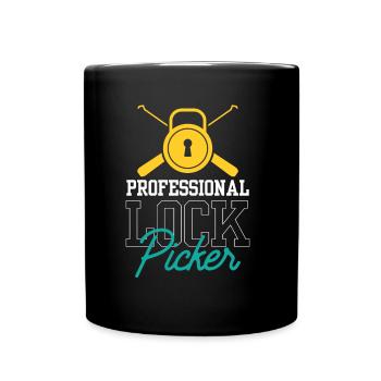 Professioneller Schlossknacker Lock Picker Knacken - Tasse einfarbig - Schwarz - Vorne
