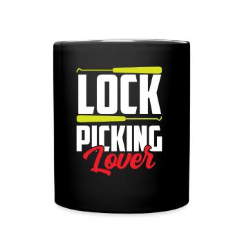 Lock Picking Liebhaber Knacker Knacken Schloss - Tasse einfarbig - Schwarz - Vorne