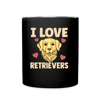 I Love Retrievers Dog Pet Retrievers - Full Colour Mug - black - Front