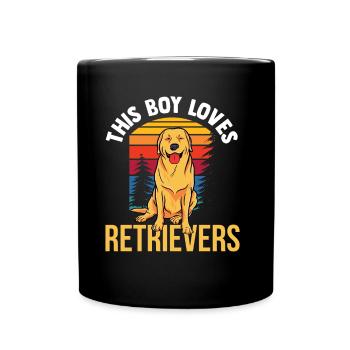 Dieser Junge Liebt Retriever Retrievers Hund - Tasse einfarbig - Schwarz - Vorne
