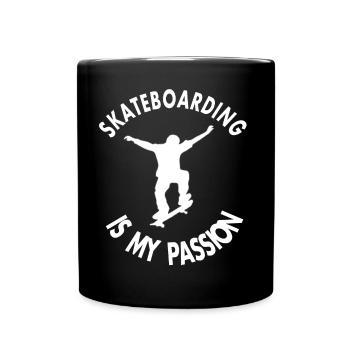 Skateboard fahren Skate Skateboard lernen Geschenk - Tasse einfarbig - Schwarz - Vorne