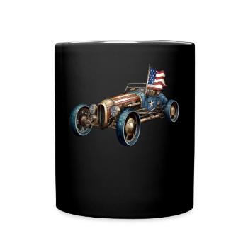 Car, RC Car ,Steampunk U.S. Flag Artist July 4th - Full Colour Mug - black - Front