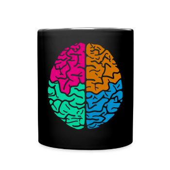 Colorful Brain buntes Gehirn - Full Colour Mug - black - Front