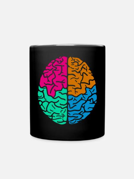 Cerebro colorido buntes Gehirn - Taza monocolor - negro