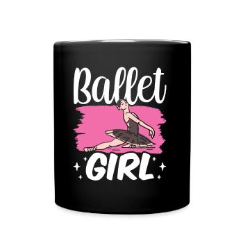 Ballettmädchen Ballerina Ballett Balletttänzer - Tasse einfarbig - Schwarz - Vorne