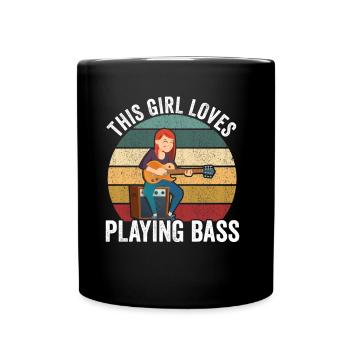 Cette fille adore jouer du bassiste - Mug uni - noir - Devant