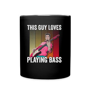 Dieser Typ Liebt Es Bass Zu Spielen Musiker - Tasse einfarbig - Schwarz - Vorne