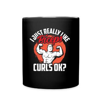 J’aime vraiment les muscles des biceps - Mug uni - noir - Devant