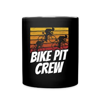 Bicycle Pit Crew Cycling Race Cyclist - Full Colour Mug - black - Front