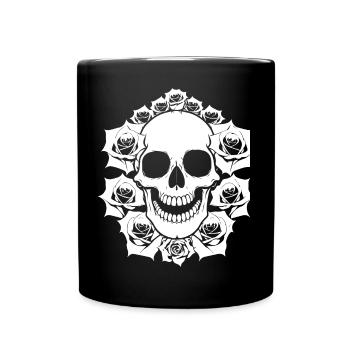 Horror Skull Skull Art Skull Gothic Heavy Metal - Full Colour Mug - black - Front
