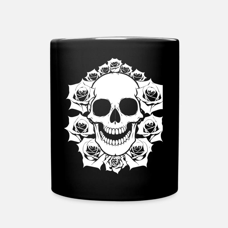Horror Schädel Schädel Kunst Schädel Gothic Heavy Metal - Tasse einfarbig - Schwarz