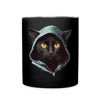 Cat Head Black Cat Bombay Happy Cat Cats - Full Colour Mug - black - Front