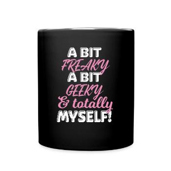 Crazy, weird and myself funny women - Full Colour Mug - black - Front