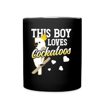 Ce garçon aime les cacatoès animaux oiseaux cacatoès - Mug uni - noir - Devant