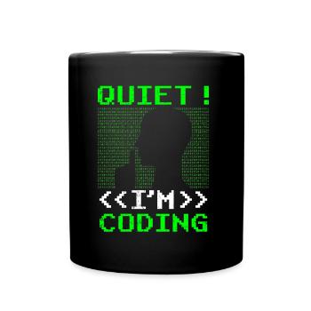 Silent I Programming Coding Coder Programming - Full Colour Mug - black - Front