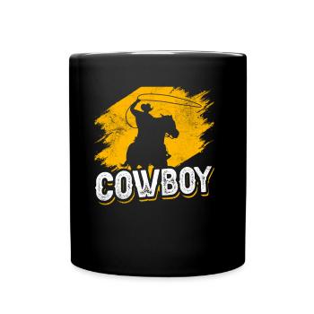 Cowboy Cowboys Sayings Cute Texas - Full Colour Mug - black - Front