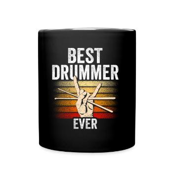 Best Drummer of All Time Drums Drum - Full Colour Mug - black - Front