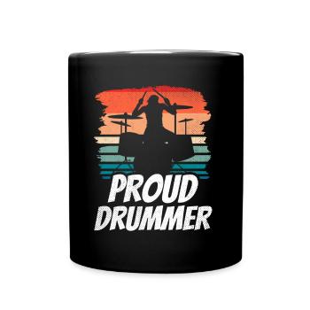 Fier batteur Jouer de la batterie Batterie - Mug uni - noir - Devant