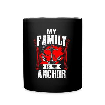 Meine Familie Ist Mein Anker Familientreffen - Tasse einfarbig - Schwarz - Vorne