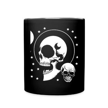 Horror Skull Skull Art Skull Gothic Heavy Metal - Full Colour Mug - black - Front