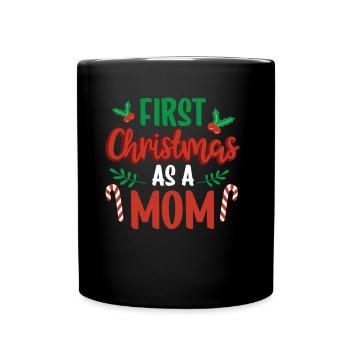 Das Erste Weihnachten Als Mutter Familie Schwanger - Tasse einfarbig - Schwarz - Vorne