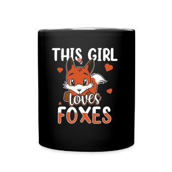 This girl loves foxes fox animal lover - Full Colour Mug - black - Front