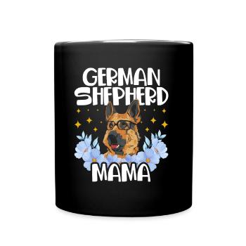 Berger Allemand Maman Mignon Amoureux des animaux - Mug uni - noir - Devant