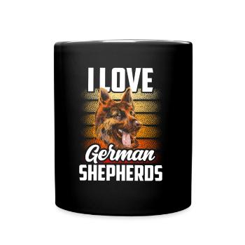 J’aime le chien de berger allemand mignon - Mug uni - noir - Devant