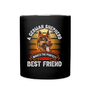German Shepherd is perfect best friend - Full Colour Mug - black - Front