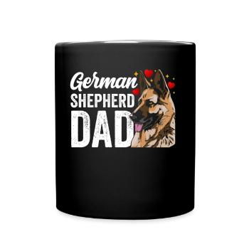 Berger allemand papa mignon amoureux des animaux de compagnie - Mug uni - noir - Devant