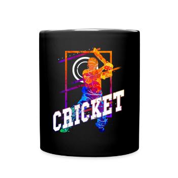 Cricket Cricketer Batsman Team Sport Colorful - Full Colour Mug - black - Front