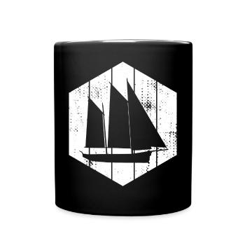 Segelboot - Tasse einfarbig - Schwarz - Vorne