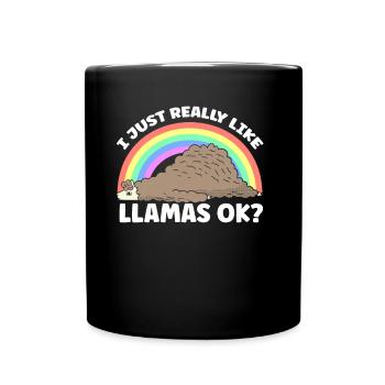 J’aime beaucoup les lamas l’animal lama lama - Mug uni - noir - Devant