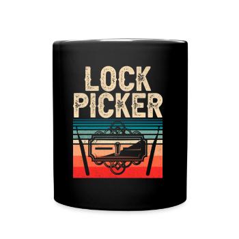 Schlossknacker Lock Picker Schloss Lock Picking - Tasse einfarbig - Schwarz - Vorne