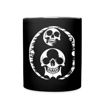 Horror Schädel Schädel Kunst Schädel Gothic Heavy Metal - Tasse einfarbig - Schwarz - Vorne