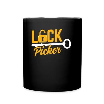 Schlossknacker Lock Picker Schloss Lock Picking - Tasse einfarbig - Schwarz - Vorne