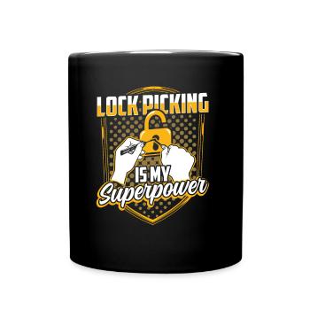 Lock picking is my superpower lock picking - Full Colour Mug - black - Front
