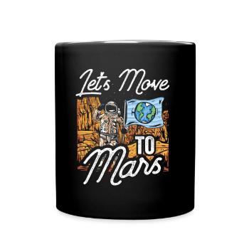 Departure to Mars Space Planet Astronaut - Full Colour Mug - black - Front