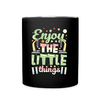 Enjoy the little things Microscopes Microscope - Full Colour Mug - black - Front