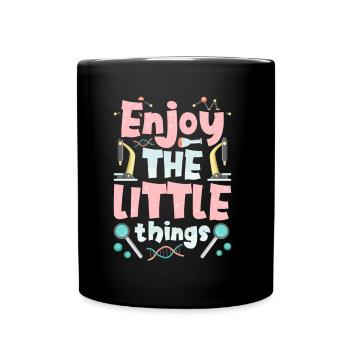 Enjoy the little things Microscopes Microscope - Full Colour Mug - black - Front